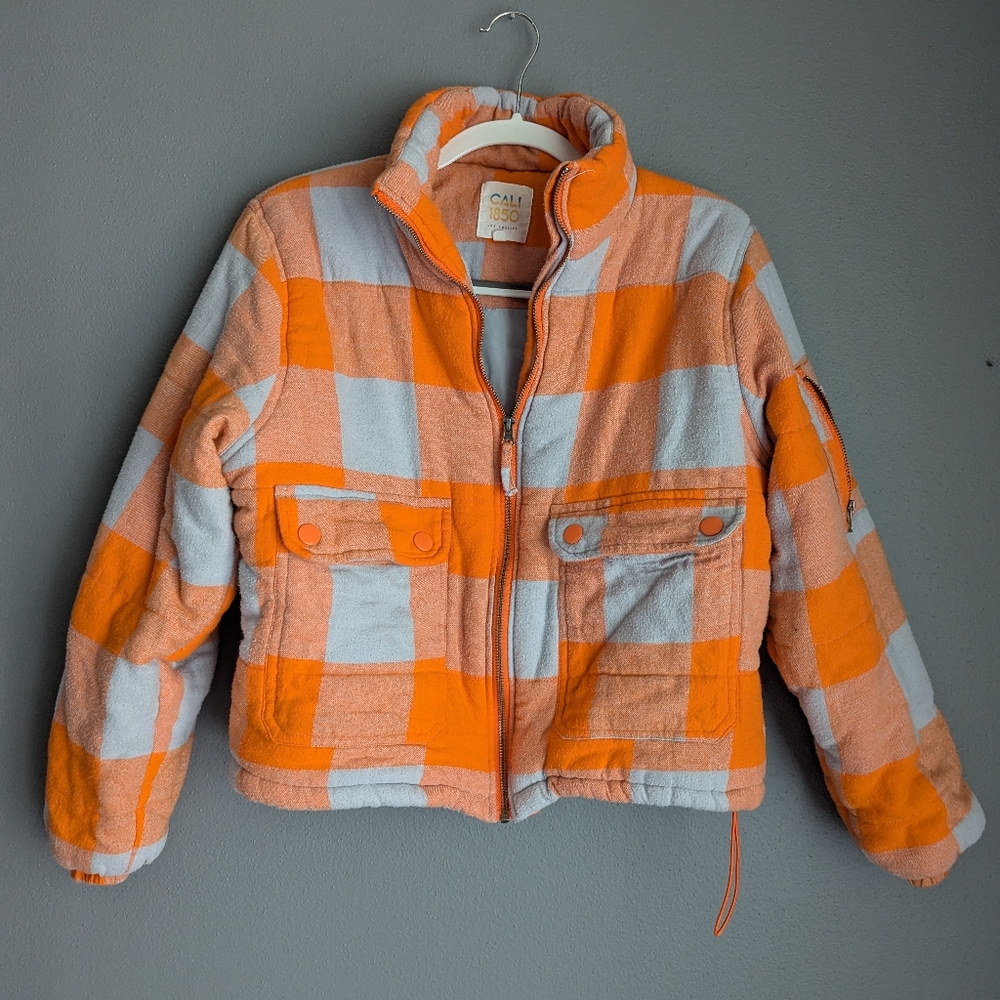 Cali 1850 Los Angeles Cropped Plaid Jacket Women's Size Medium. - Picture 2 of 7